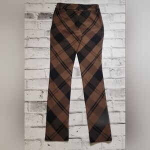 Le Chateau Brown & Black Plaid Slim Fit Dress Pants